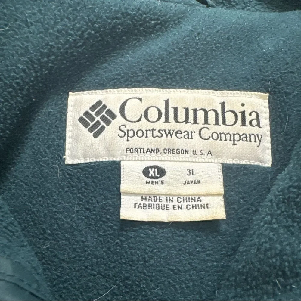 Vintage 70s Columbia Mens Large Puffer Jacket Hiking Coat Green USA Oregon XL